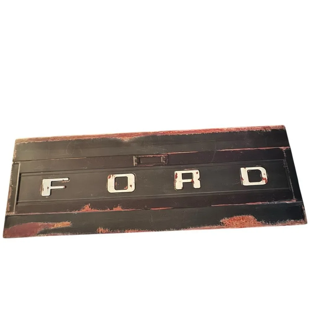 Ford Vintage Style Tailgate Metal Sign Distressed 29” x 10”
